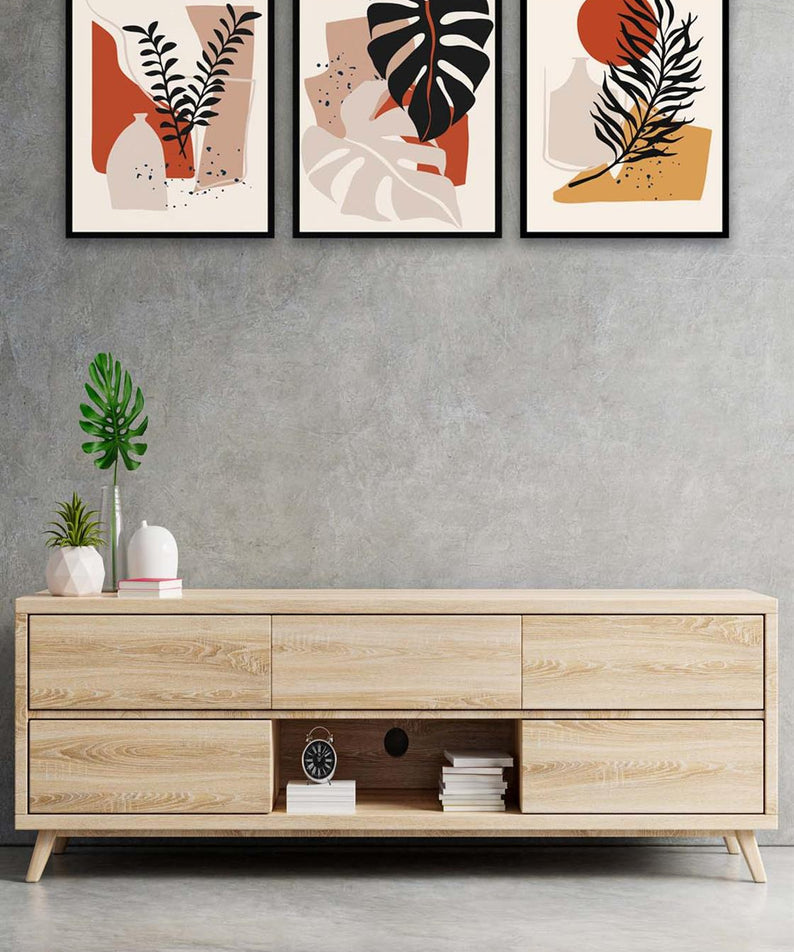 3 Parça Bohem Tarzda Sanatsal Tablo Seti