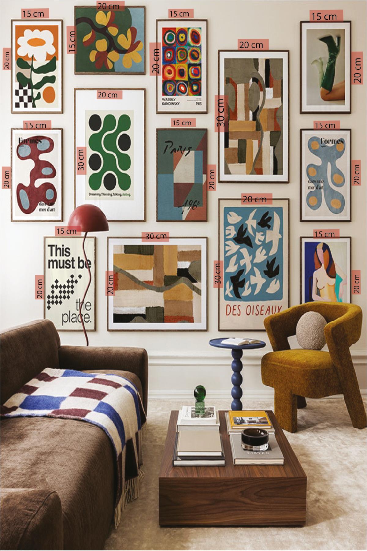 13 Parça This Must Be Geometrik Şekiller Modern Sanat (SİYAH ÇERÇEVE GÖRÜNÜMLÜ) Tablo Seti