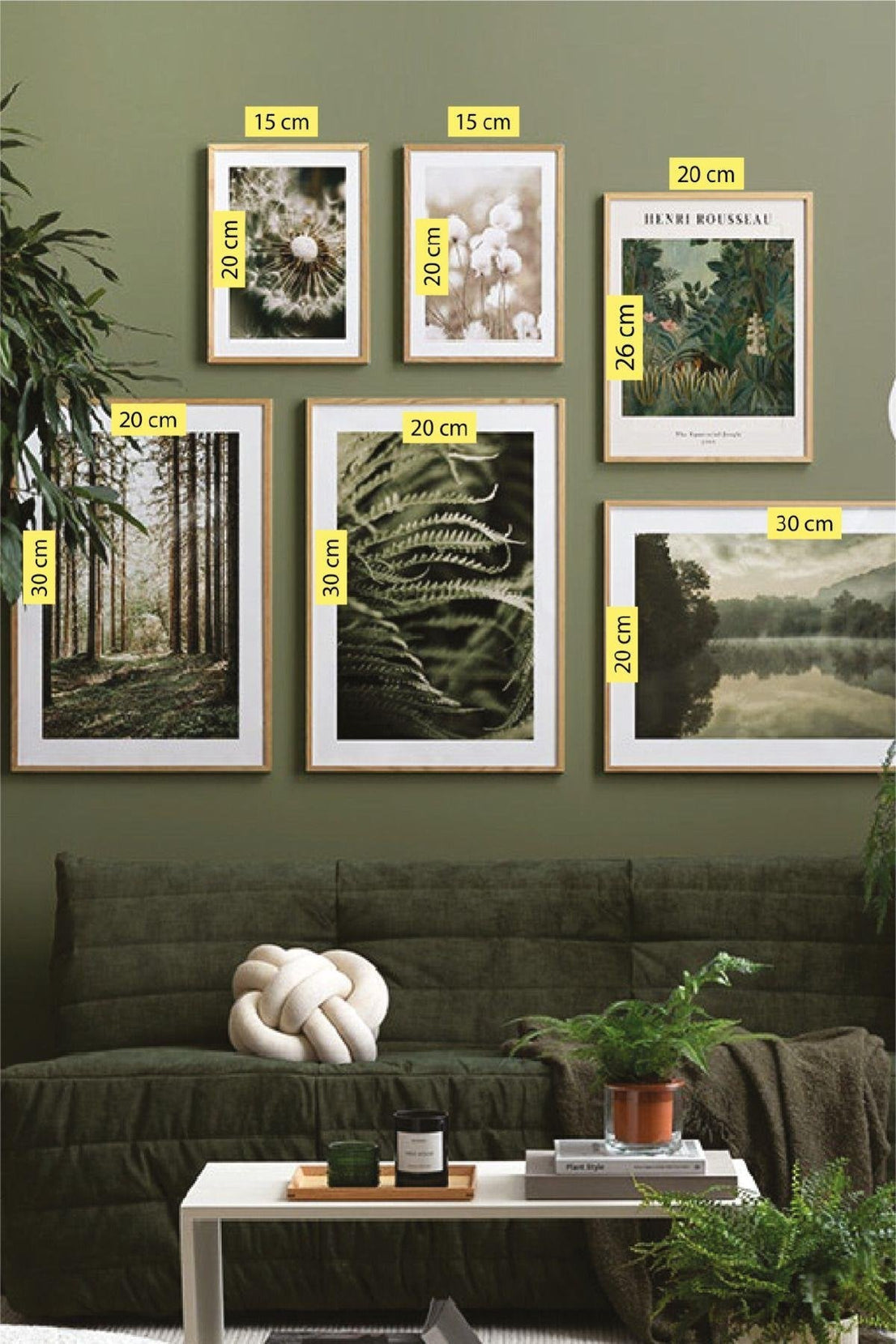 6 Parça Göl Ve Orman Manzara Temalı Ahşap Çerçeve Görünümlü Tablo Seti