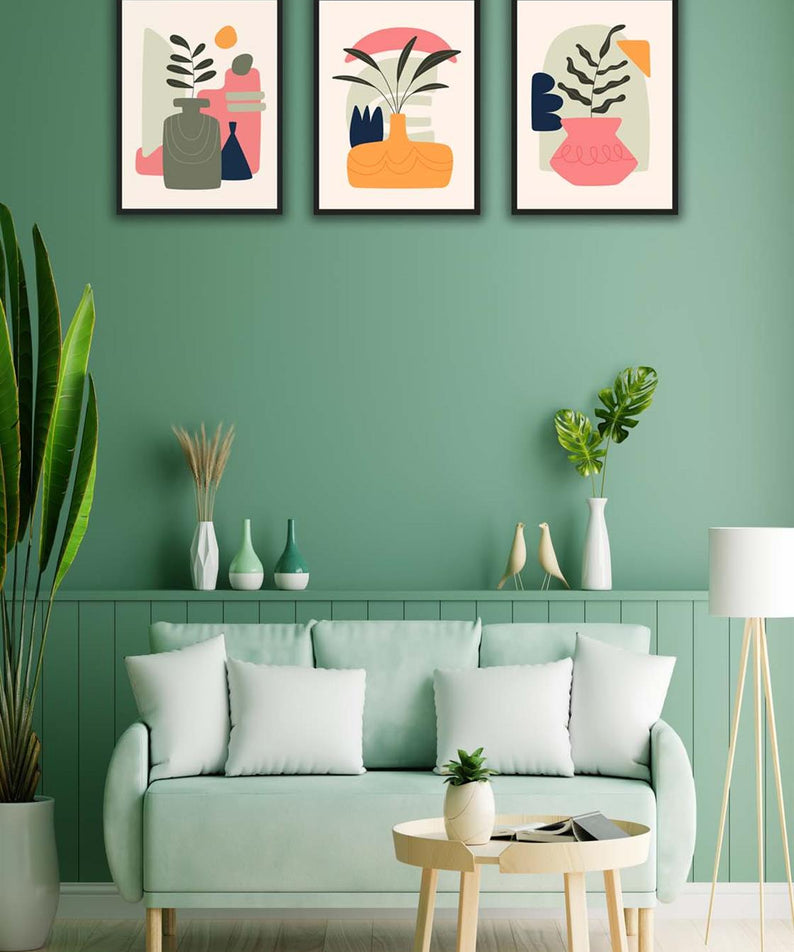 Sanatsal Modern Tarzda Çerçeve Görünümlü Tablo Seti