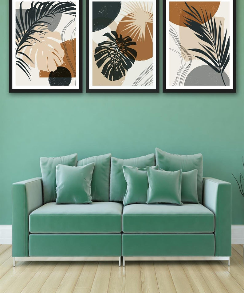 3 Parça Bohem Tarzında Mdf Tablo Seti