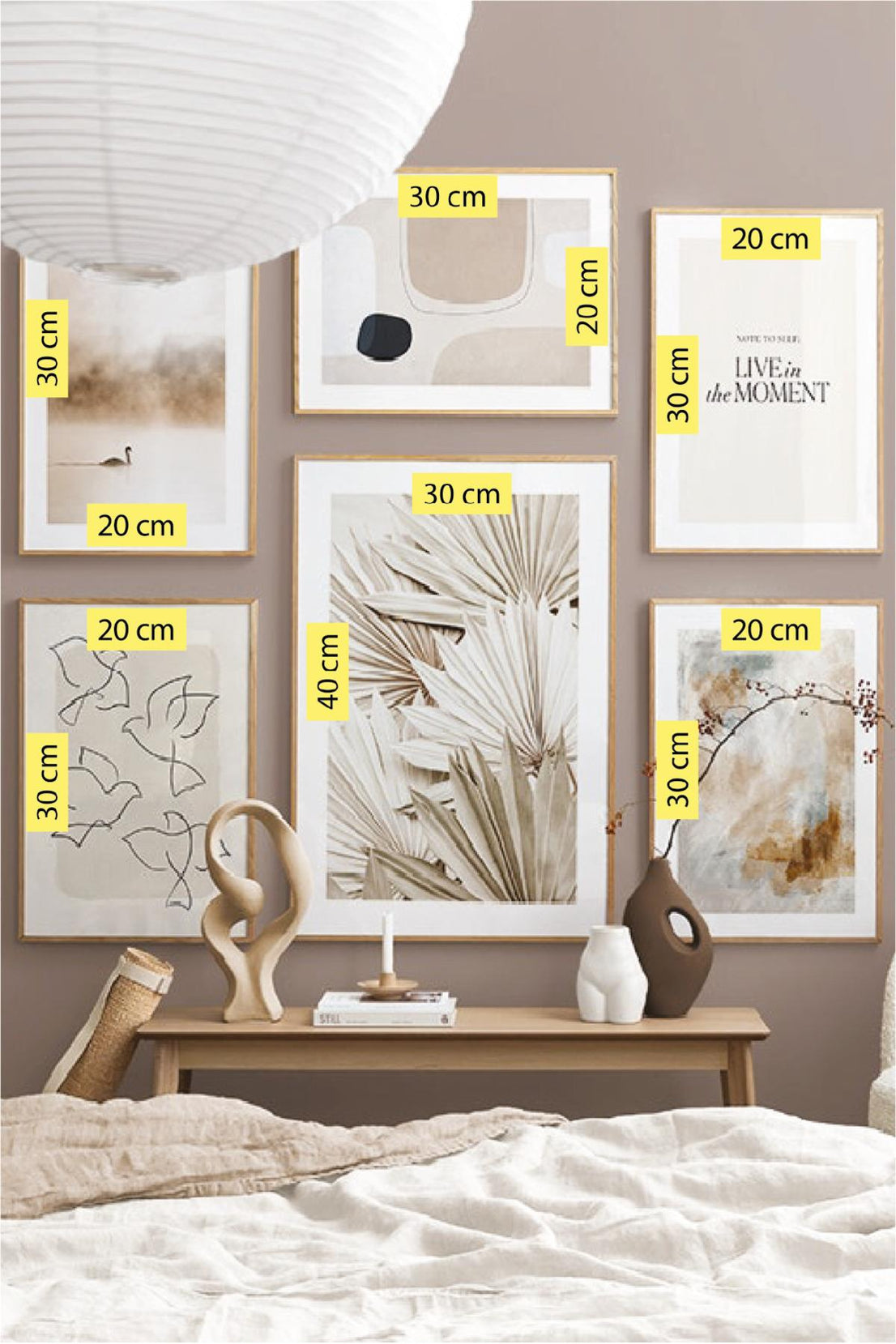 6 Parça Live İn The Moment Tarzında (AHŞAP ÇERÇEVE GÖRÜNÜMLÜ) Tablo Seti