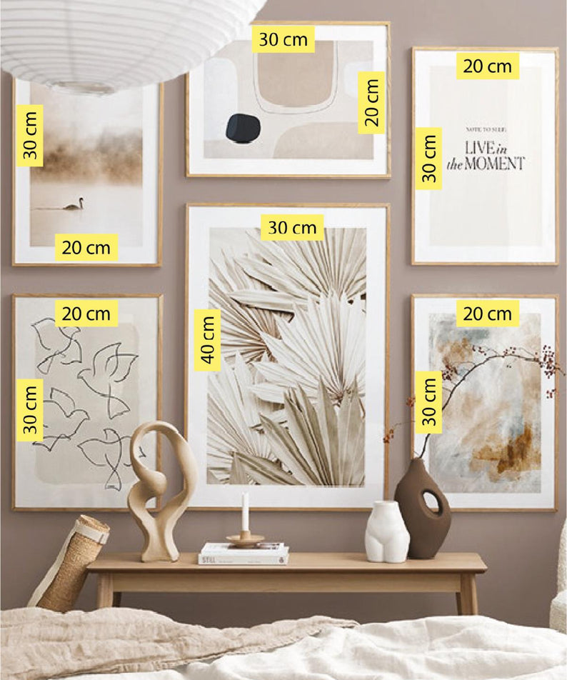 6 Parça Live İn The Moment Tarzında (AHŞAP ÇERÇEVE GÖRÜNÜMLÜ) Tablo Seti