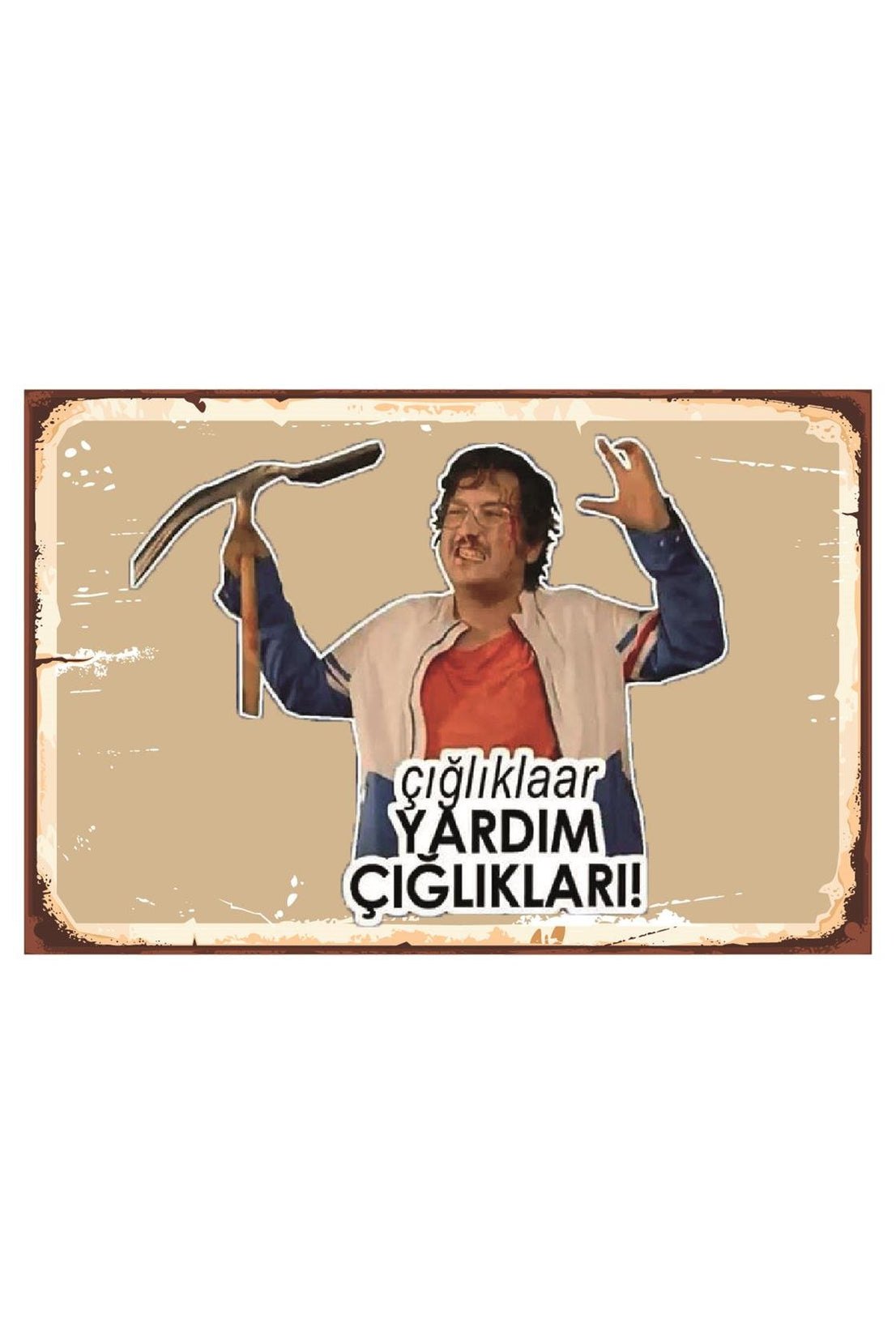 Çığlıklar Yardım Çığlıkları Ahşap Poster