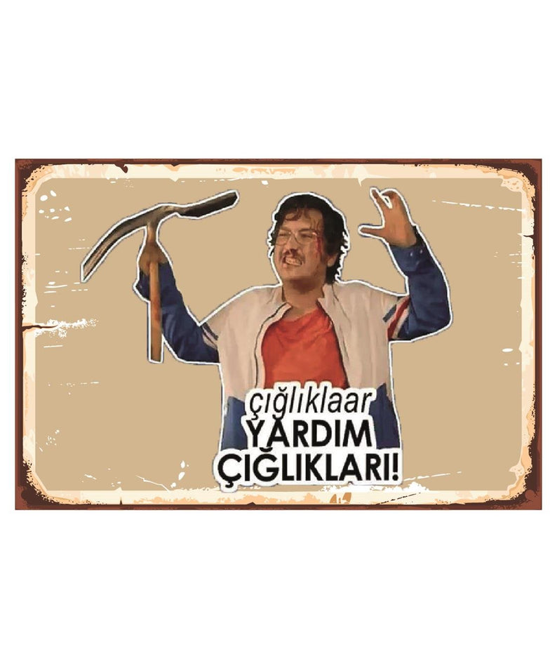 Çığlıklar Yardım Çığlıkları Ahşap Poster