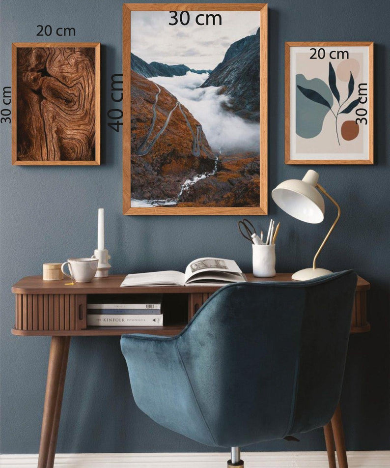 3 Parça İsveç Dağları Ve Bohem Temalı Tablo Seti