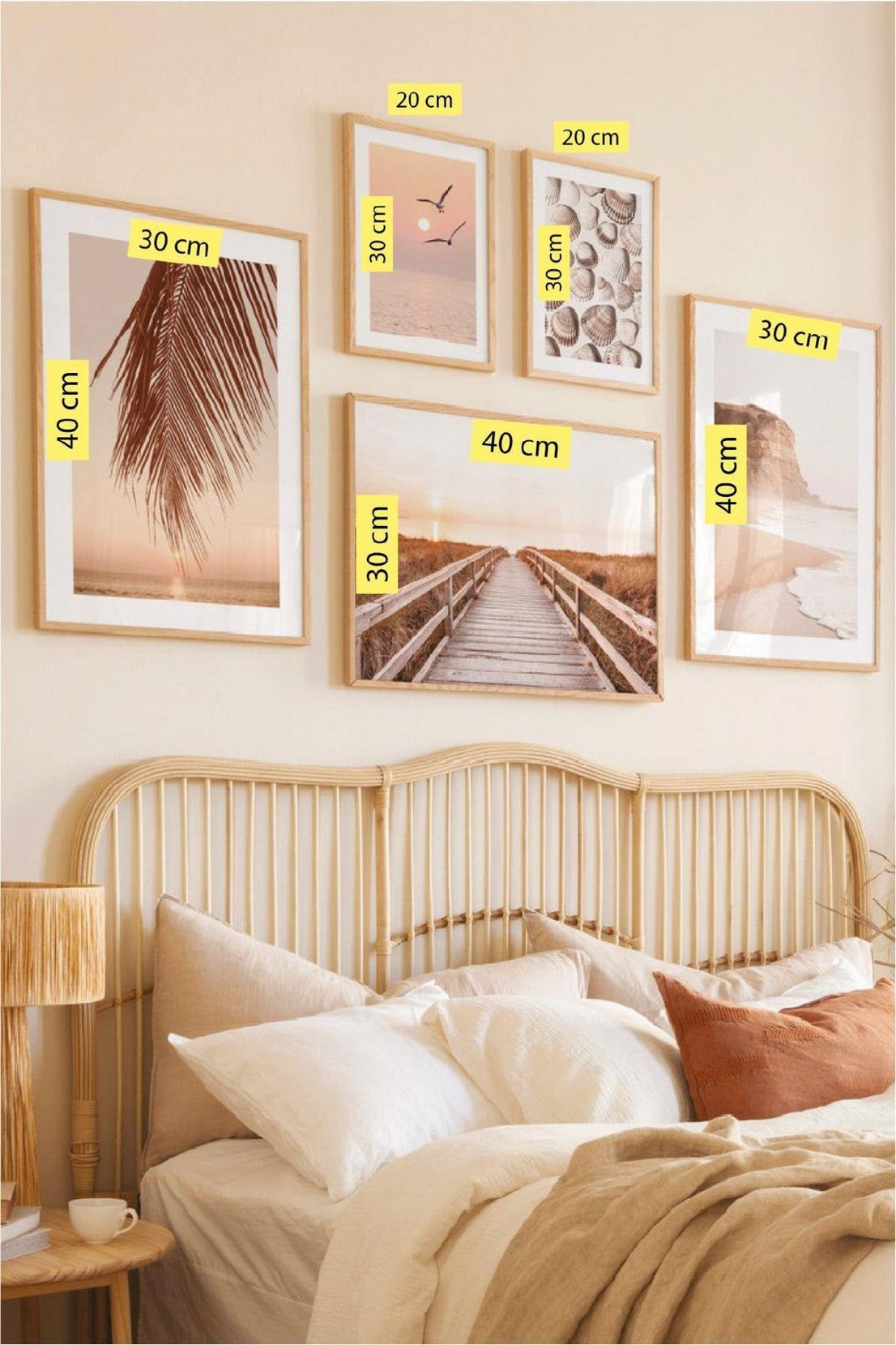 Gökyüzü Yaz Temalı Ahşap Çerçeve Görünümlü Tablo Seti