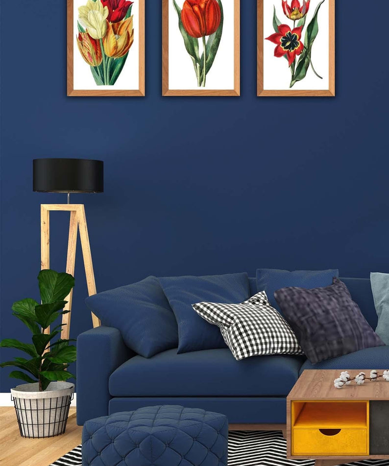 Gül Temalı Ahşap Çerçeve Görünümlü Tablo Seti