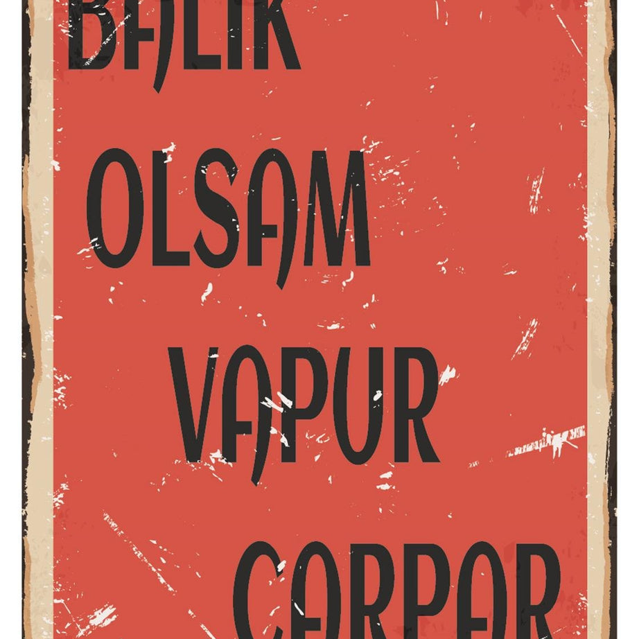 Balık Olsam Vapur Çarpar Ahşap Poster