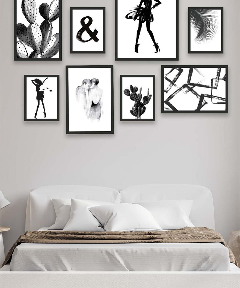 Siyah Beyaz Modern Tasarım Temalı Tablo Seti