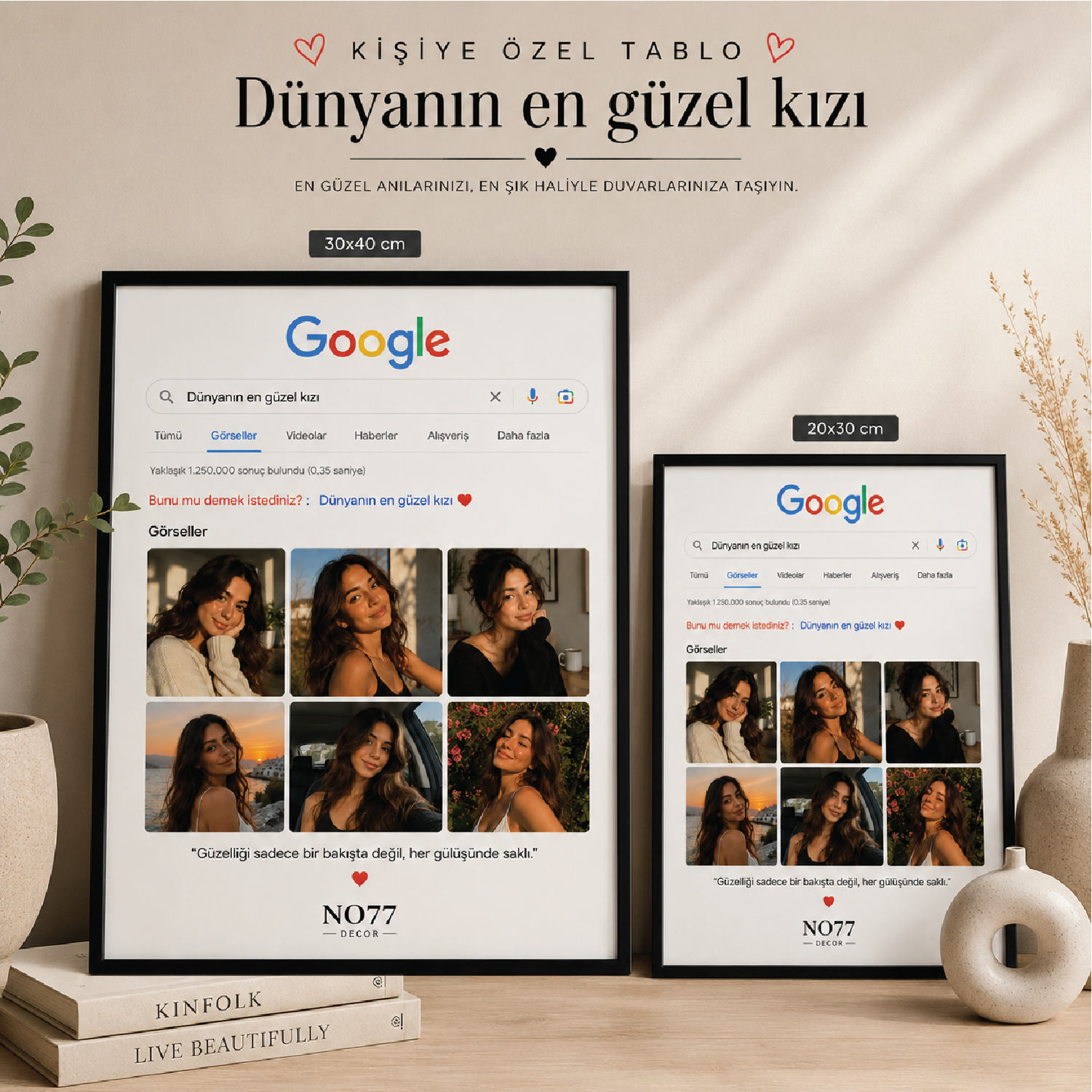 Dünyanın En Güzel Kızı – Kişiye Özel Fotoğraflı Tablo