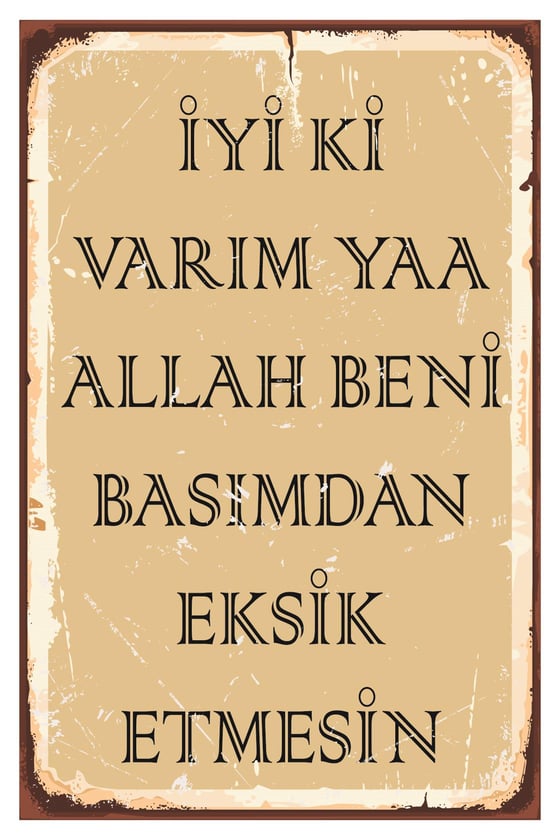 İyi Ki Varım Ya Allah Beni Ahşap Poster