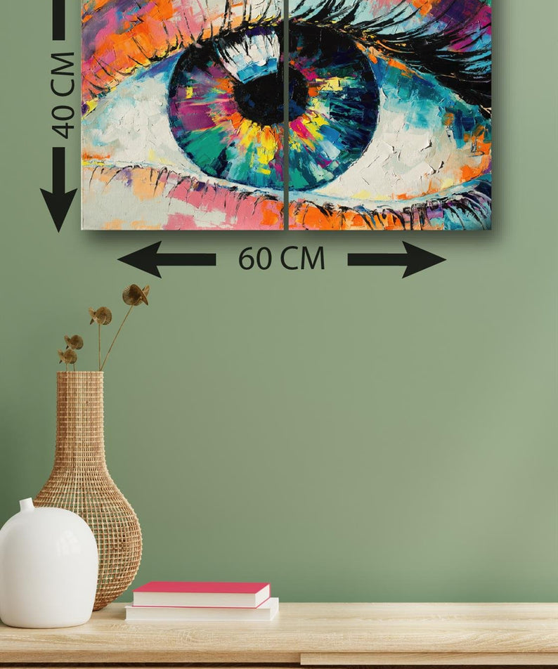 2 Parça Yağlı Boya Tarzında Dijital Baskı Tablo Seti