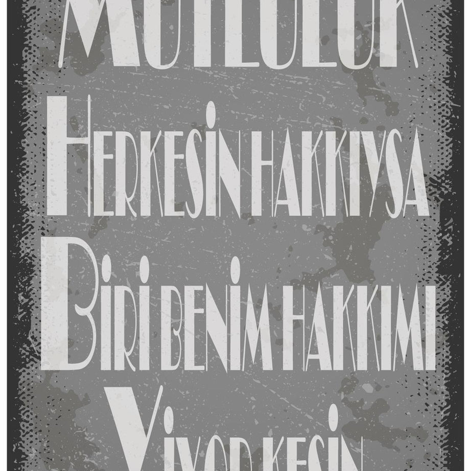 Mutluluk Herkesin Hakkıysa Ahşap Poster