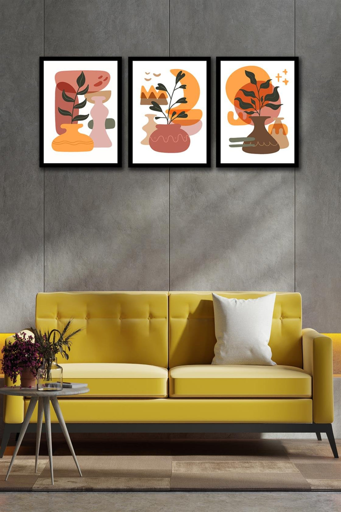 3 Parça Bohem Tarzda Tablo Seti