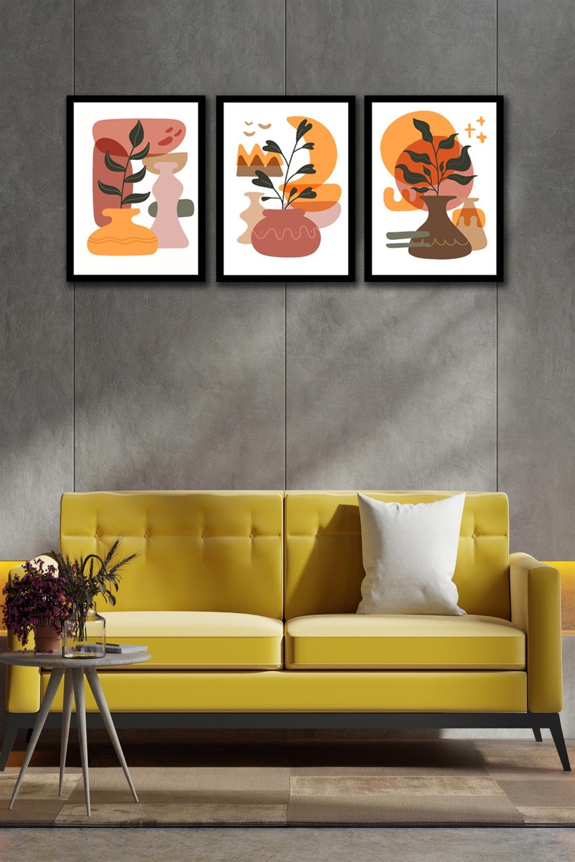 3 Parça Bohem Tarzda Tablo Seti