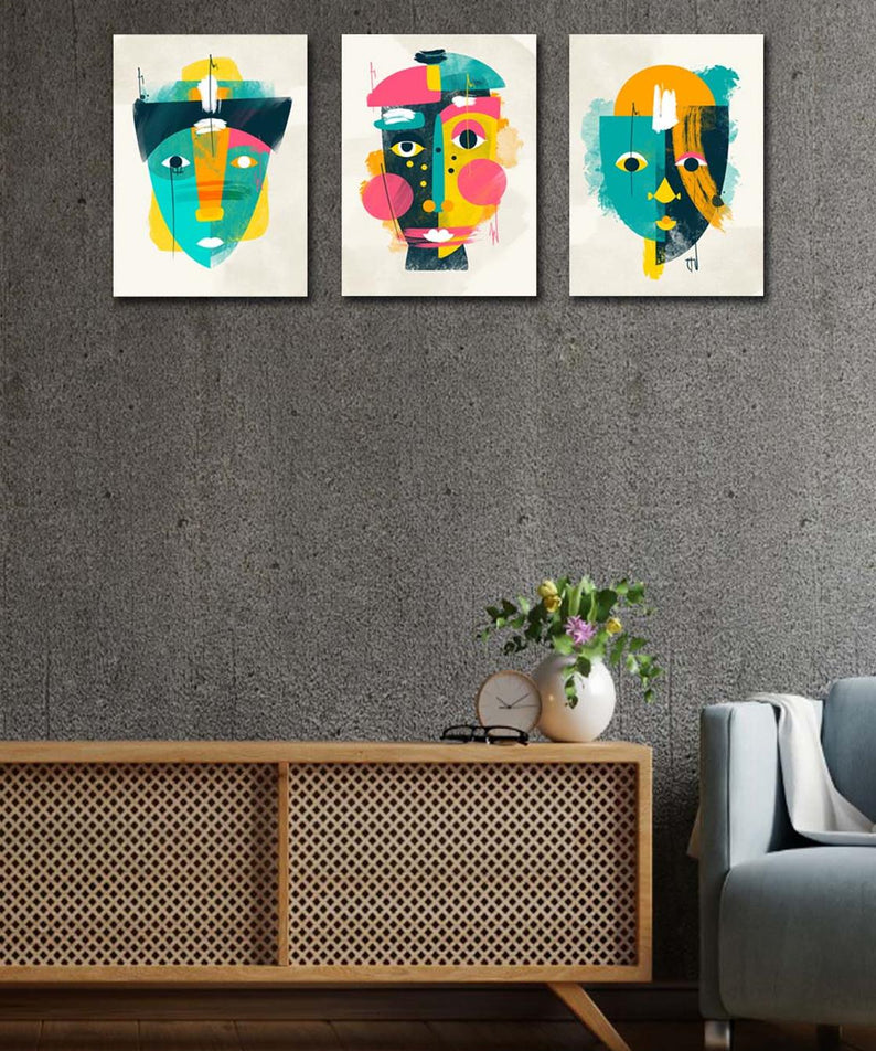 3 Parça Afrika Suliet Tablo Seti