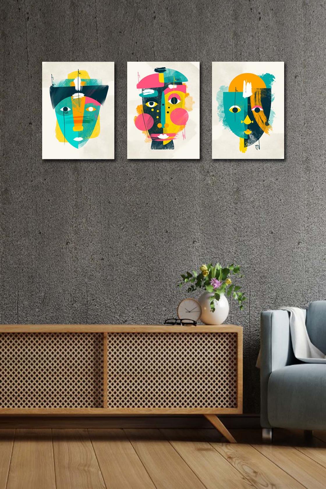 3 Parça Afrika Suliet Tablo Seti