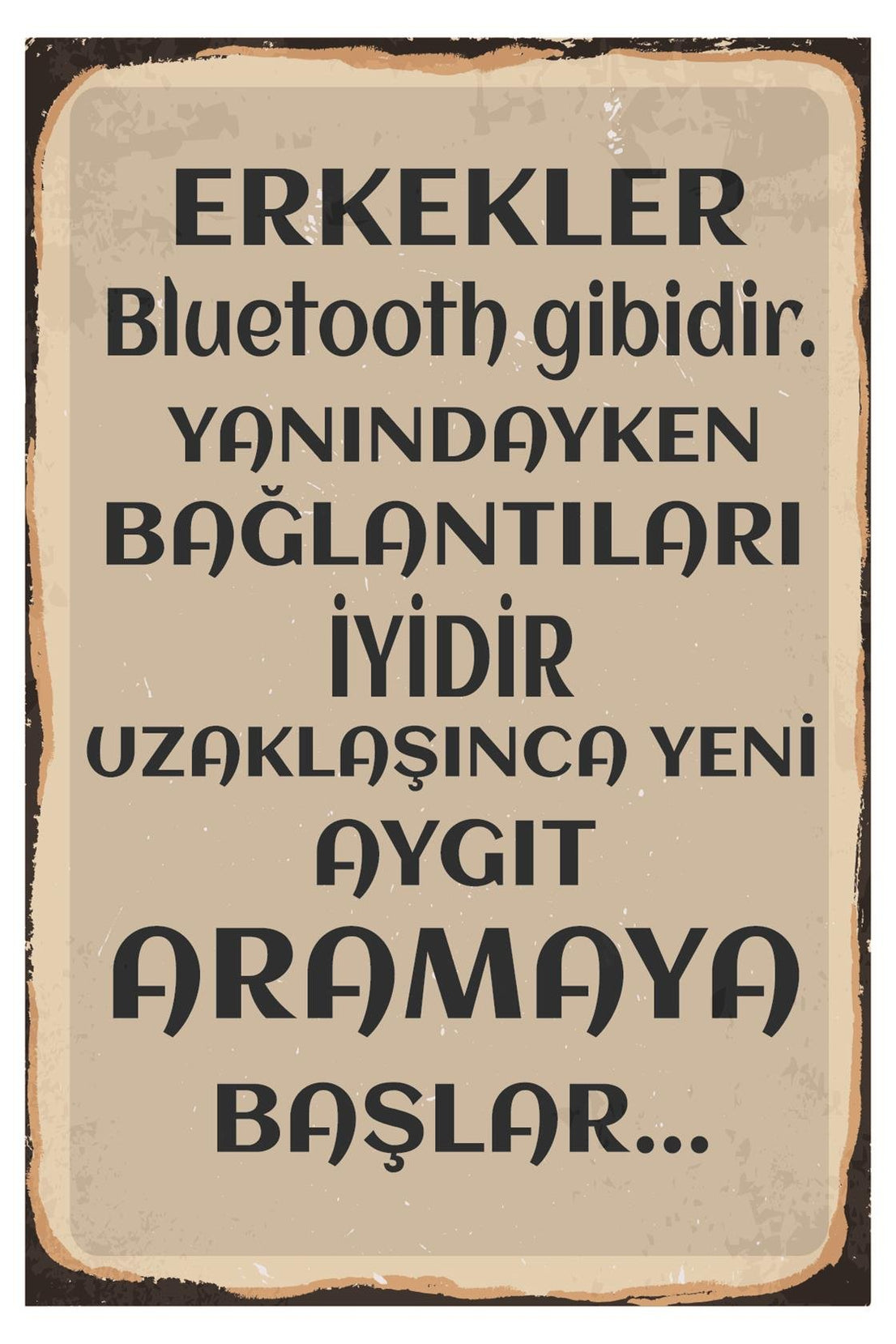 Erkekler Bluetooth Gibidir Çünkü Ahşap Poster