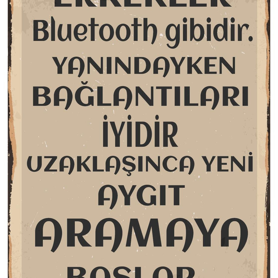 Erkekler Bluetooth Gibidir Çünkü Ahşap Poster