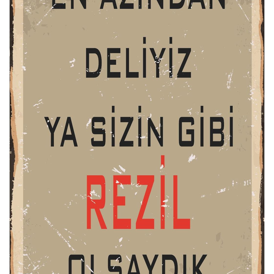 En Azından Deliyiz Ahşap Poster