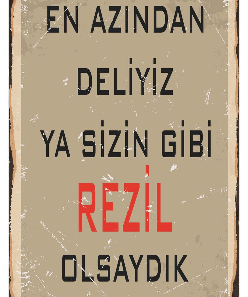 En Azından Deliyiz Ahşap Poster