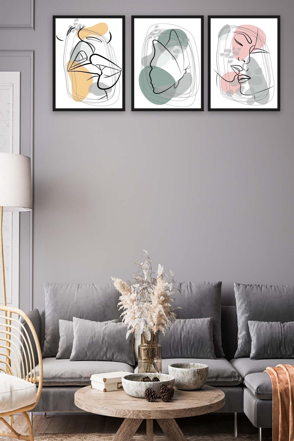 3 Parça Çizgisel Pantone Tablo Seti