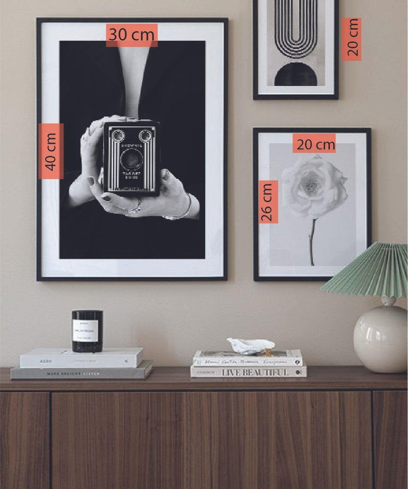 3 Parça Siyah Çerçeve Görünümlü Tablo Seti