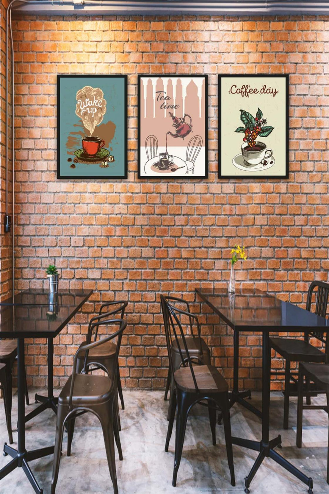 3 Parça Mutfak Ve Cafe'ler için Mdf Tablo Seti