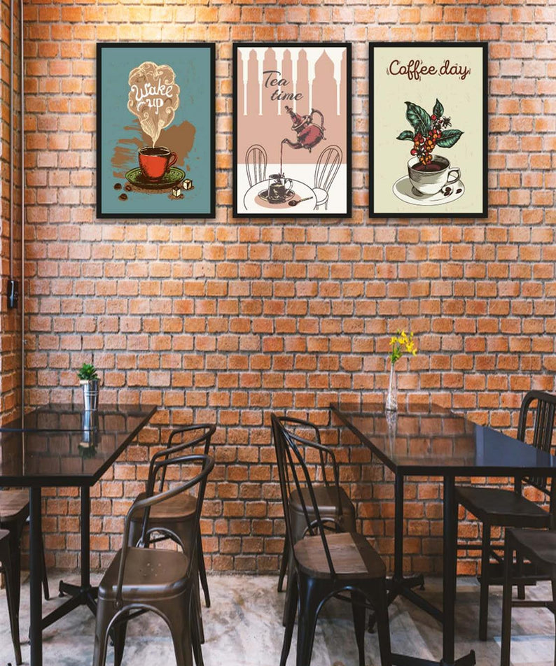 3 Parça Mutfak Ve Cafe'ler için Mdf Tablo Seti