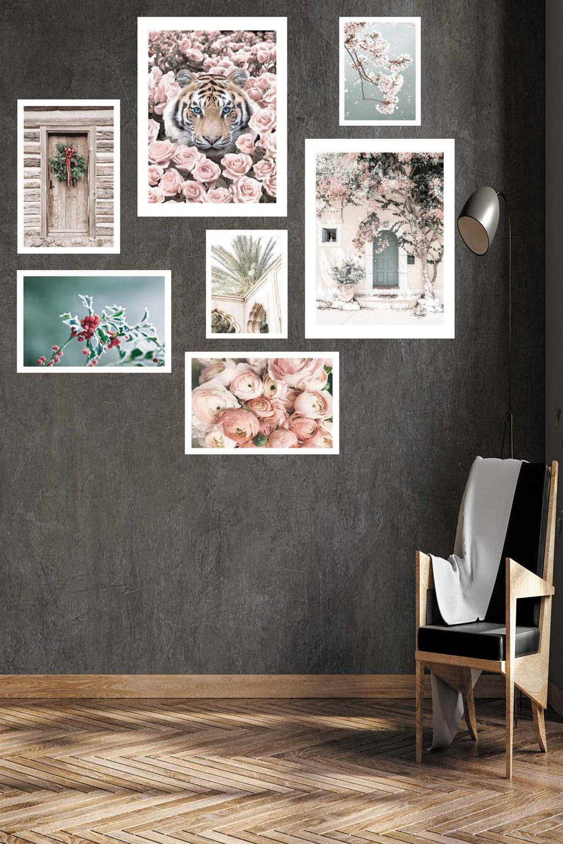 Kaplan Ve Gül Temalı Tablo Seti