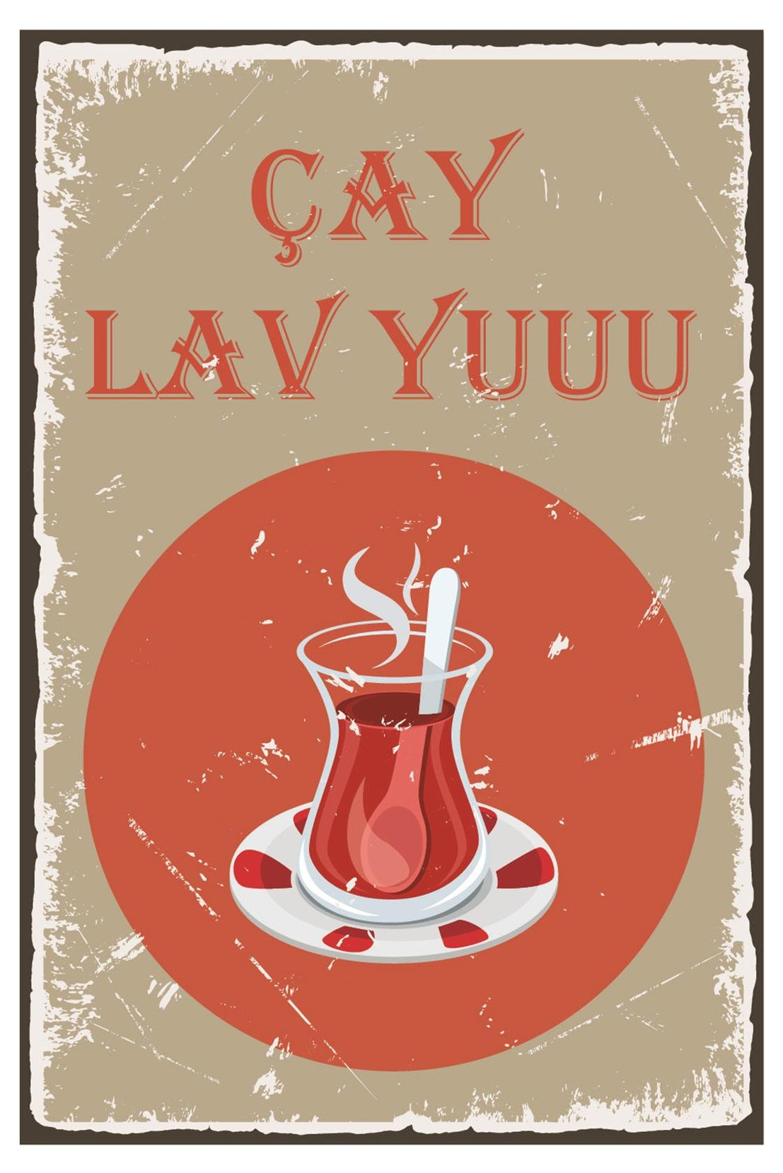 Çay Law Yuuu Ahşap Poster