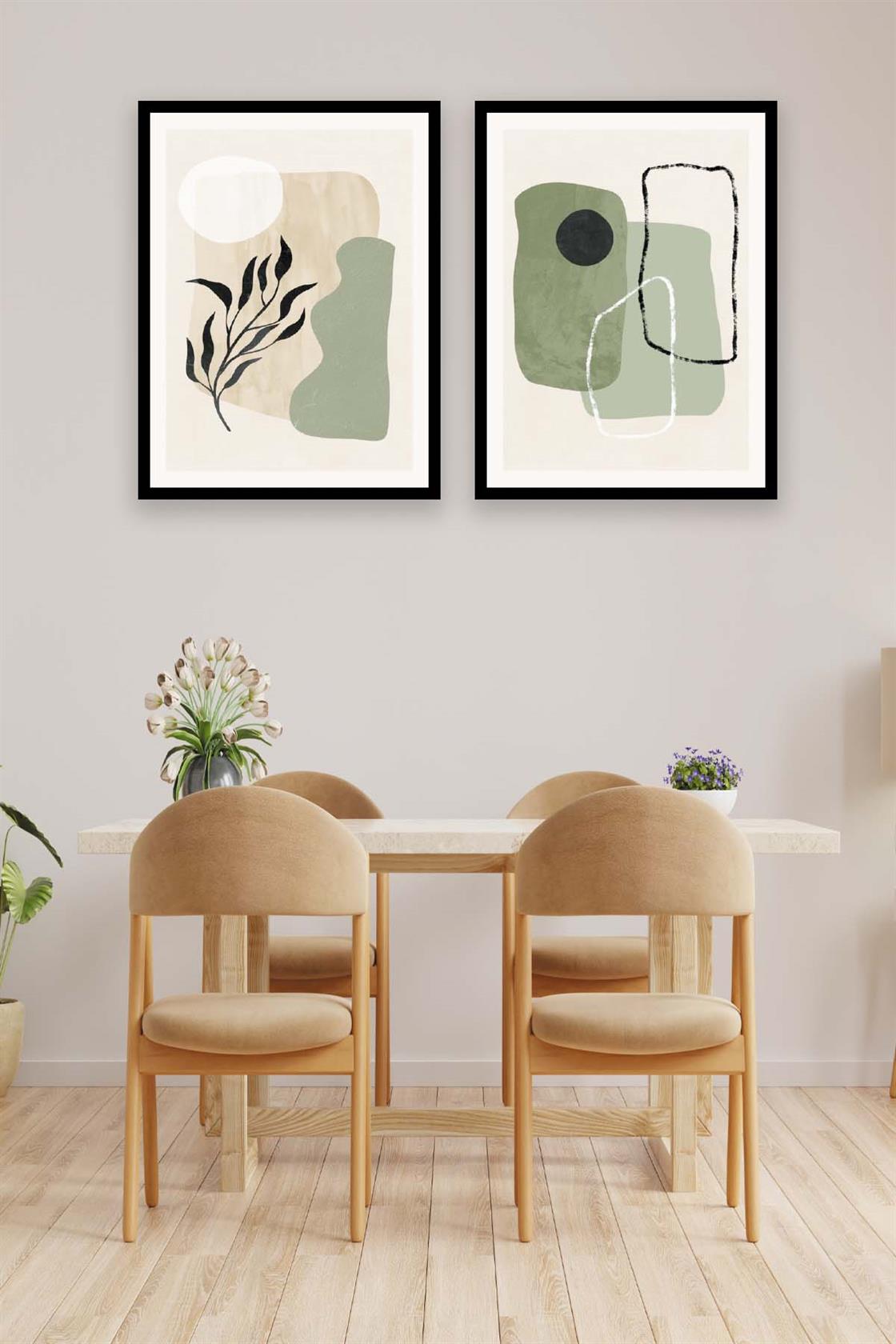 Soyut Suluboya Tarzında Tablo Seti