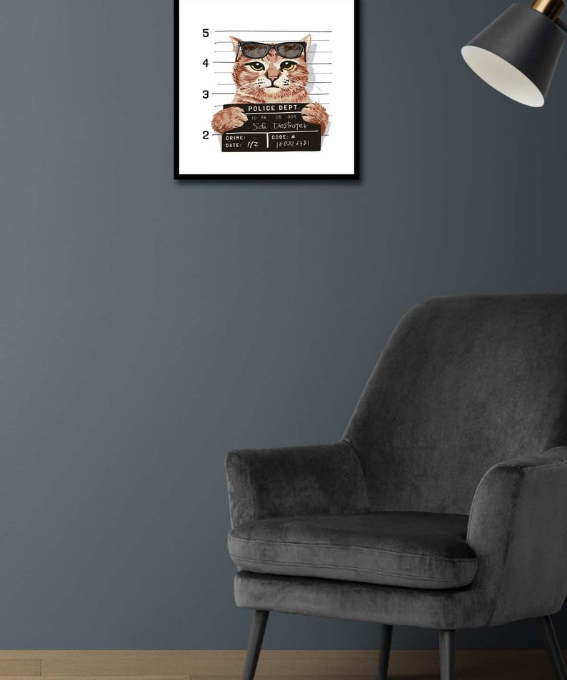 Suçlu Kedi Tasarımları Dijital baskı Tablolar