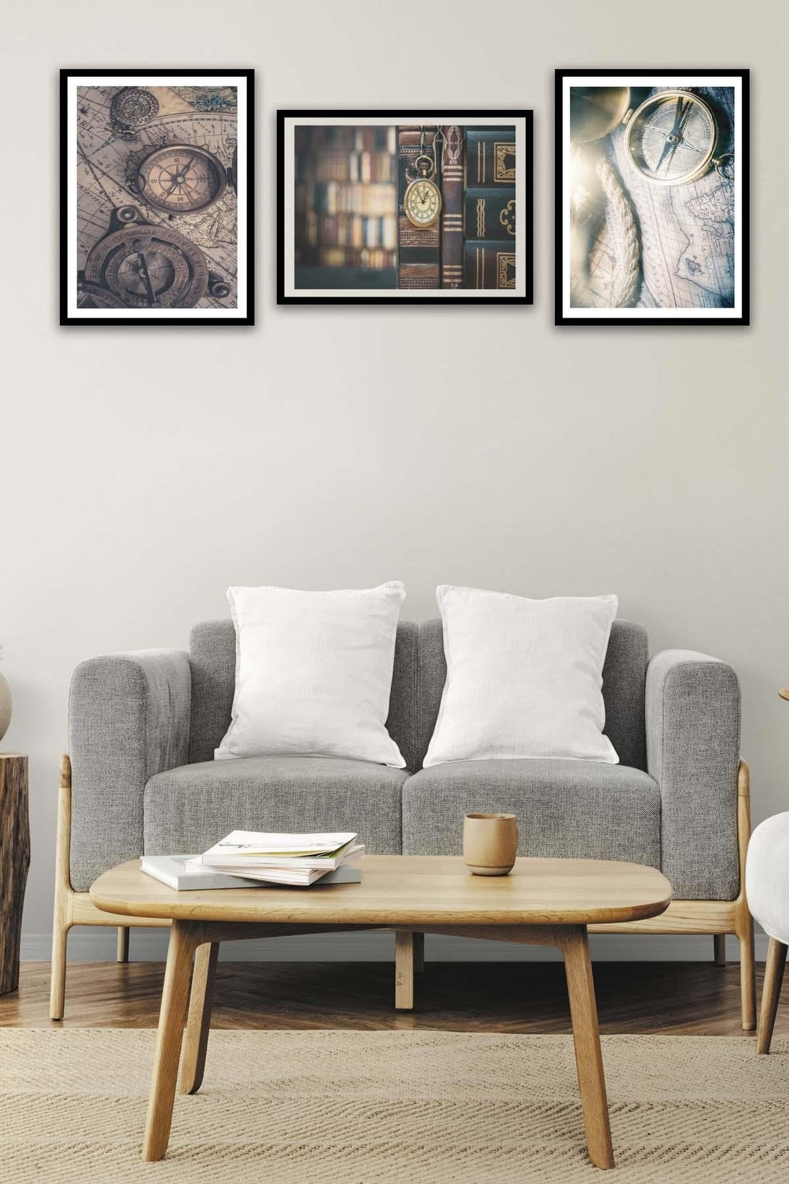 Pusula Temalı Siyah çerçeve Görünümlü Tablo Seti