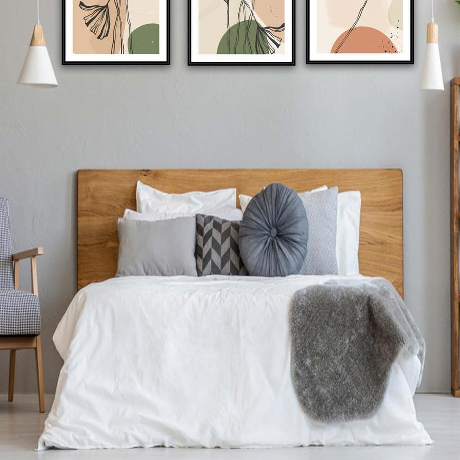 3 Parça Artline Çiçek Tasarım Uv Baskı Mdf Tablo Seti