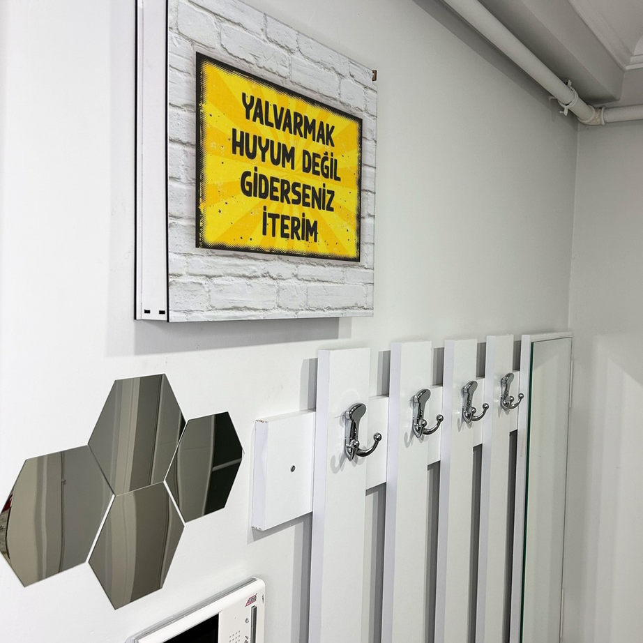 Yalvarmak Huyum Değil Temalı Ahşap Sigorta Saklama Kutusu