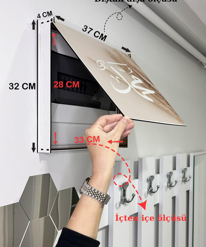 Dini Desenli Ahşap Sigorta Saklama Kutusu