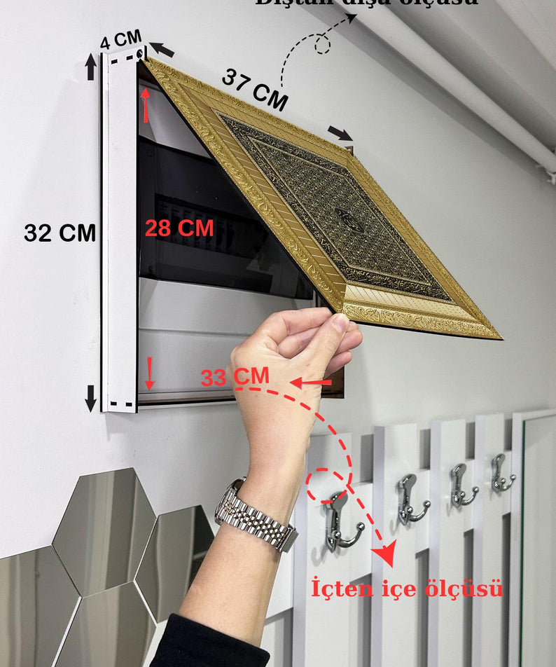 Dini Desenli Ahşap Sigorta Saklama Kutusu