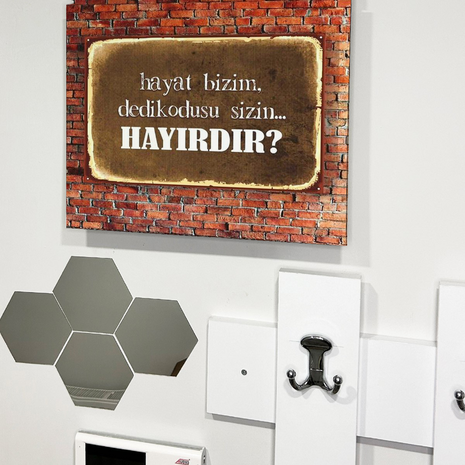 Hayat Bizim Dedikodusu Sizin Temalı Ahşap Sigorta Saklama Kutusu