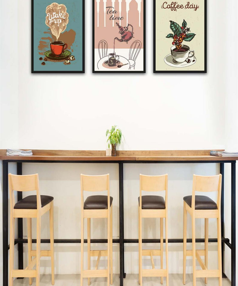 3 Parça Mutfak Ve Cafe'ler için Mdf Tablo Seti