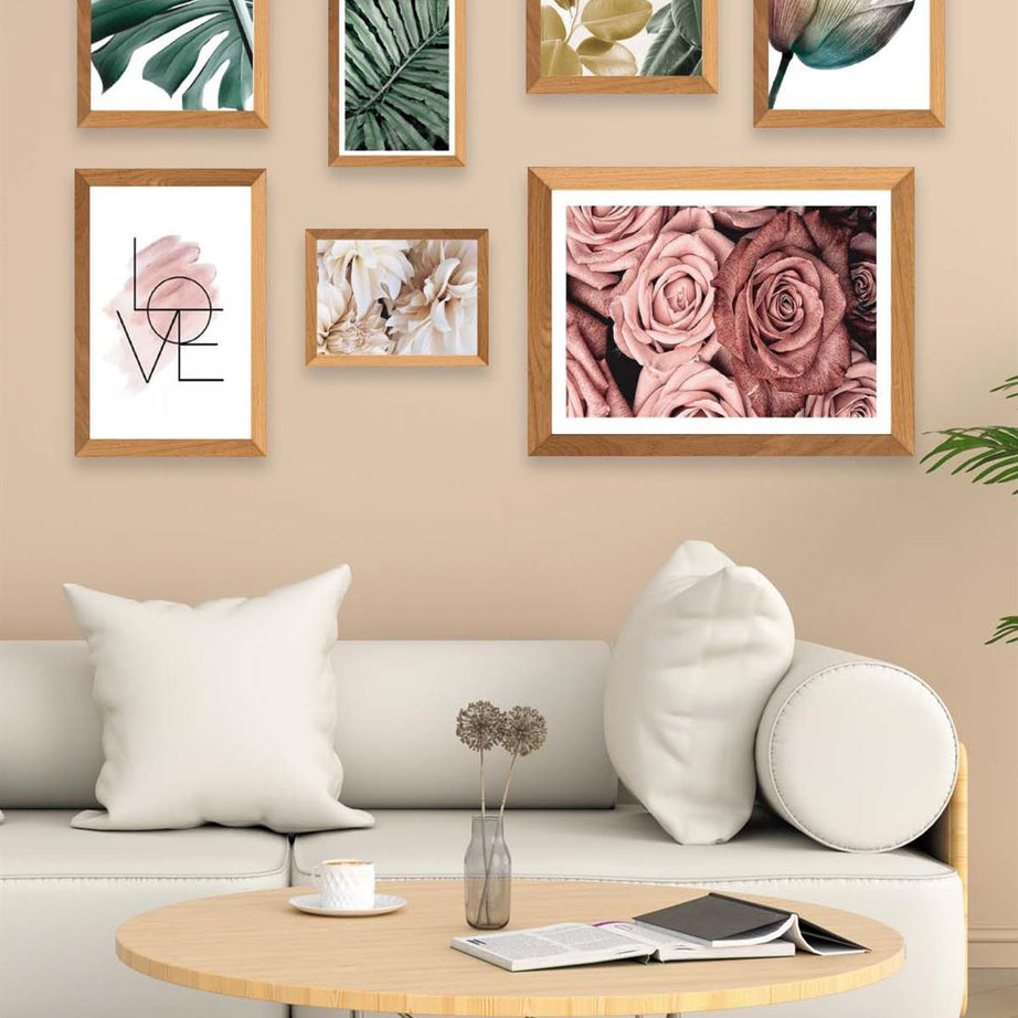 Love Gül Ve Botanik Çiçekler Temalı Tablo Seti