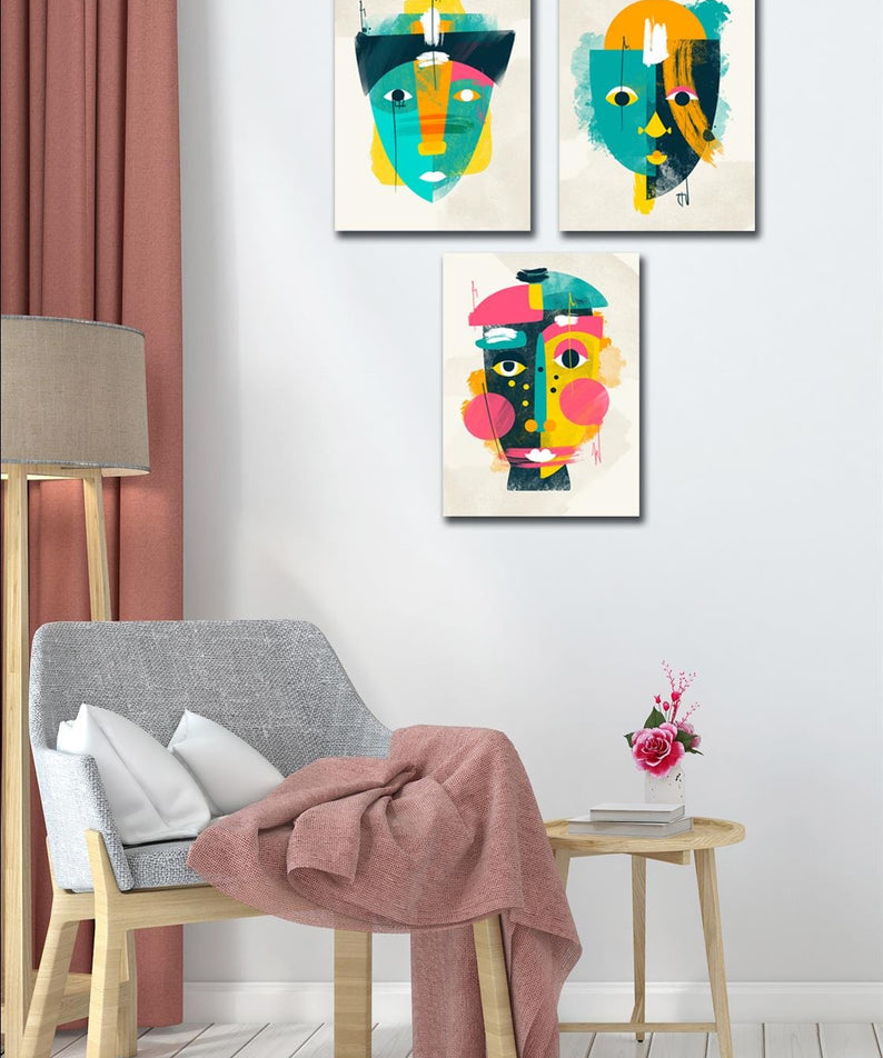 3 Parça Afrika Suliet Tablo Seti