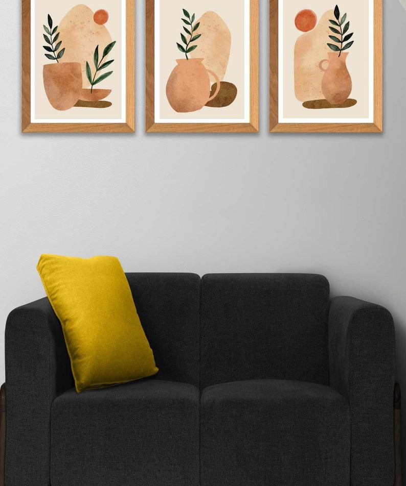 Bohem Ve Suluboya Tarzında Tablo Seti