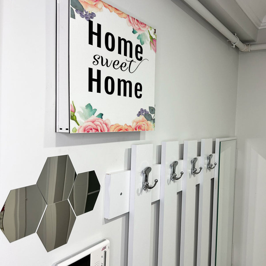 Home Sweet Home Görünümlü Ahşap Sigorta Saklama Kutusu