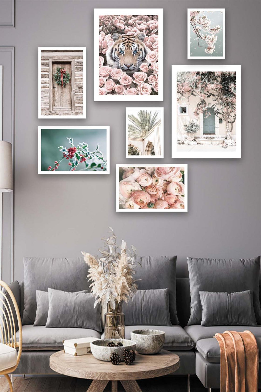 Kaplan Ve Gül Temalı Tablo Seti