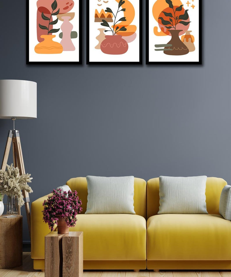 3 Parça Bohem Tarzda Tablo Seti