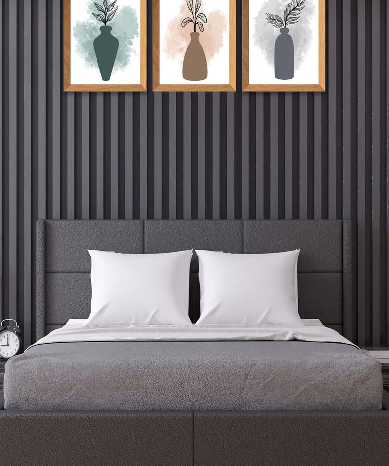 3 Parça Modern Sanatsal Suluboya Tarzda (Ahşap çerçeve görünümlü) Uv Baskı Mdf Tablo Seti