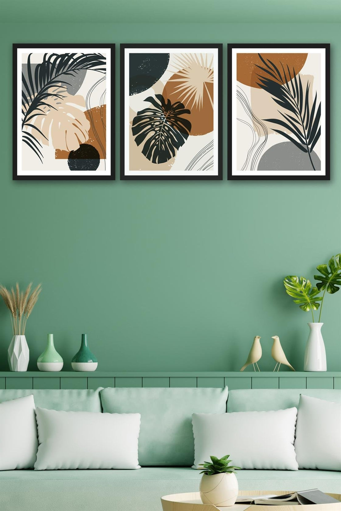 3 Parça Bohem Tarzında Mdf Tablo Seti