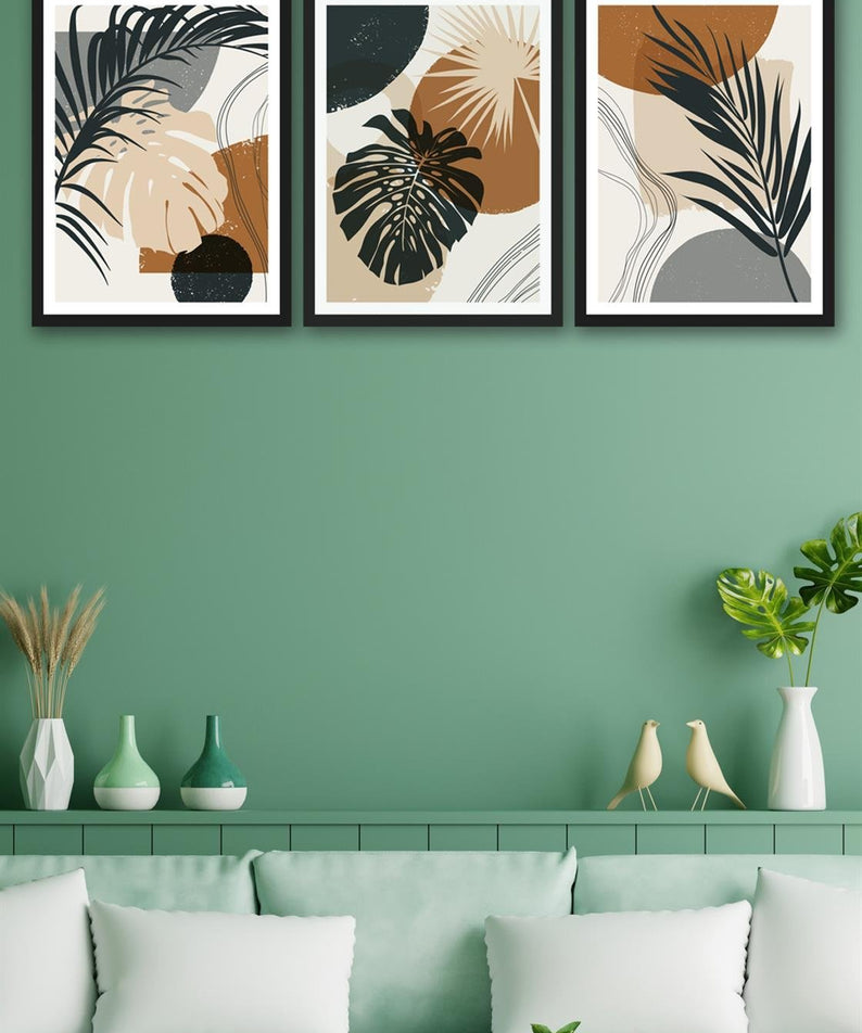 3 Parça Bohem Tarzında Mdf Tablo Seti